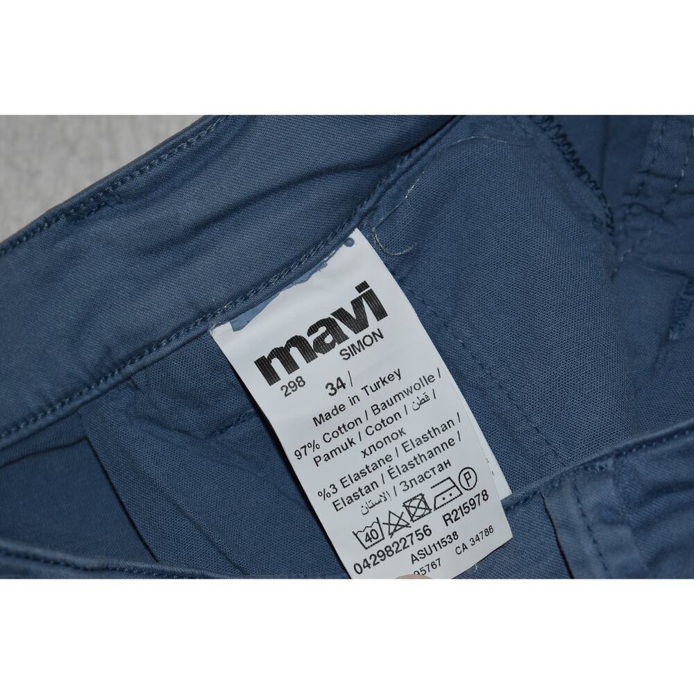 Mavi Jean Shorts Chinos Khakis Golf Mens Size 34 Flat Front Cotton Blue - Picture 4 of 6
